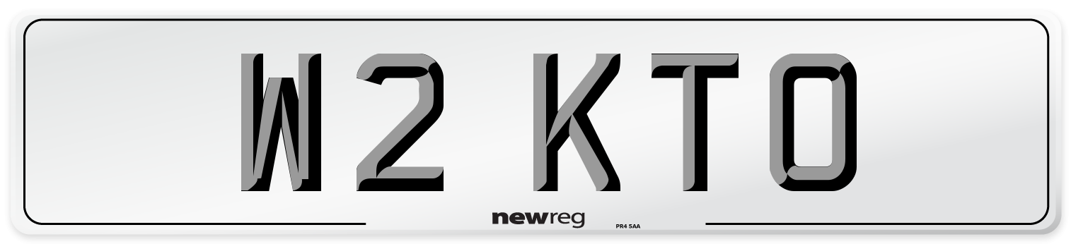 W2 KTO Number Plate from New Reg
